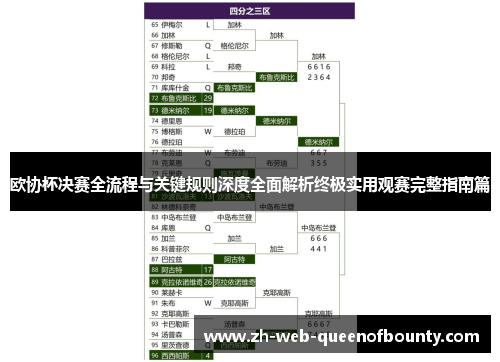 欧协杯决赛全流程与关键规则深度全面解析终极实用观赛完整指南篇