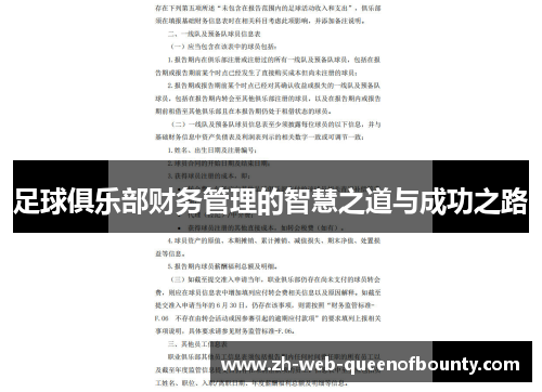 足球俱乐部财务管理的智慧之道与成功之路