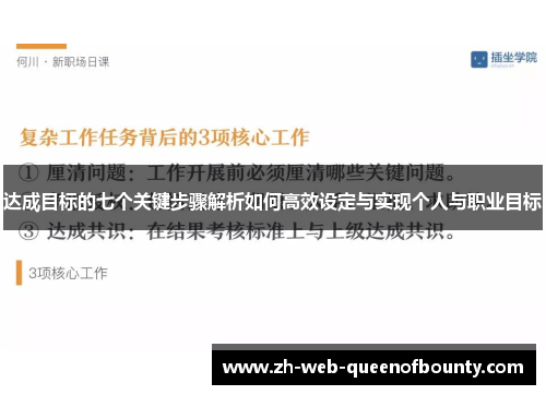 达成目标的七个关键步骤解析如何高效设定与实现个人与职业目标